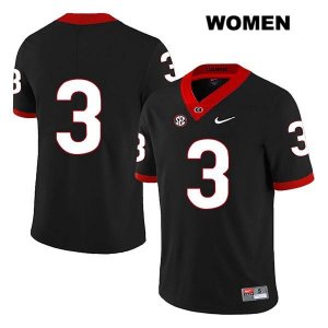 Women's Georgia Bulldogs NCAA #3 Tyson Campbell Nike Stitched Black Legend Authentic No Name College Football Jersey EEK8654IF
